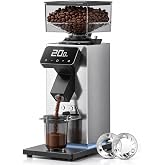 AMZCHEF 64mm Flat Burr Coffee Grinder, Espresso Grinder, 90 Grind Settings | Coffee Bean Grinder with All-Metal Chamber, Anti-Static System, 0.1s Precision Timer, Espresso French Press, Pour Over