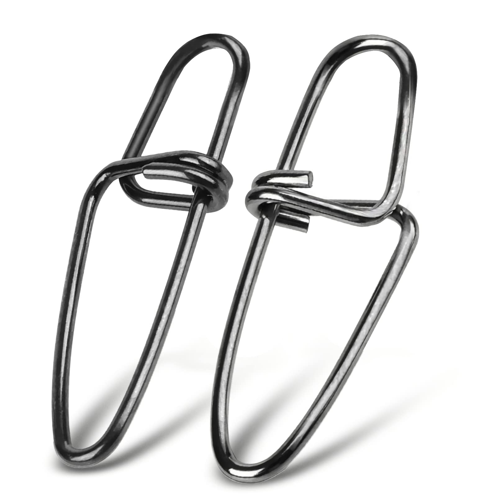 Photo 1 of AMYSPORTS Stainless Quick Fishing Snap Kit Power Clip Fishing Snap Saltwater Corrosion Resistance Snaps Swivels Lock Freshwater Connector Black Nickel 100pcs 35lbs