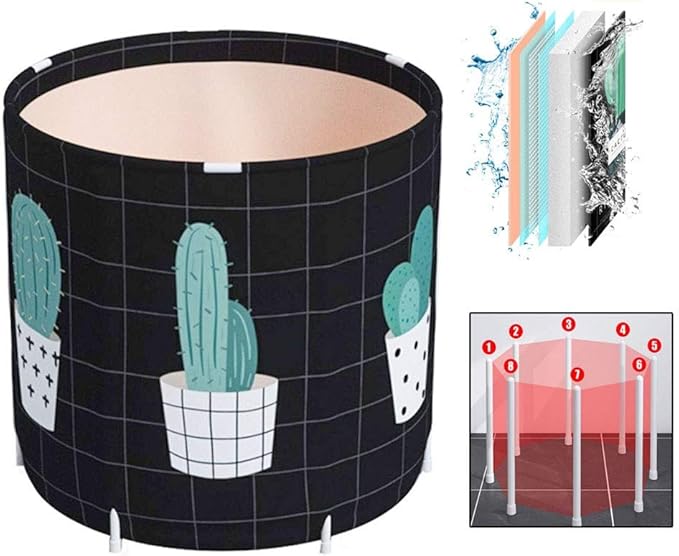 Portable Bathtub Spa in Shower Stall With Drain for Adults Kids Non