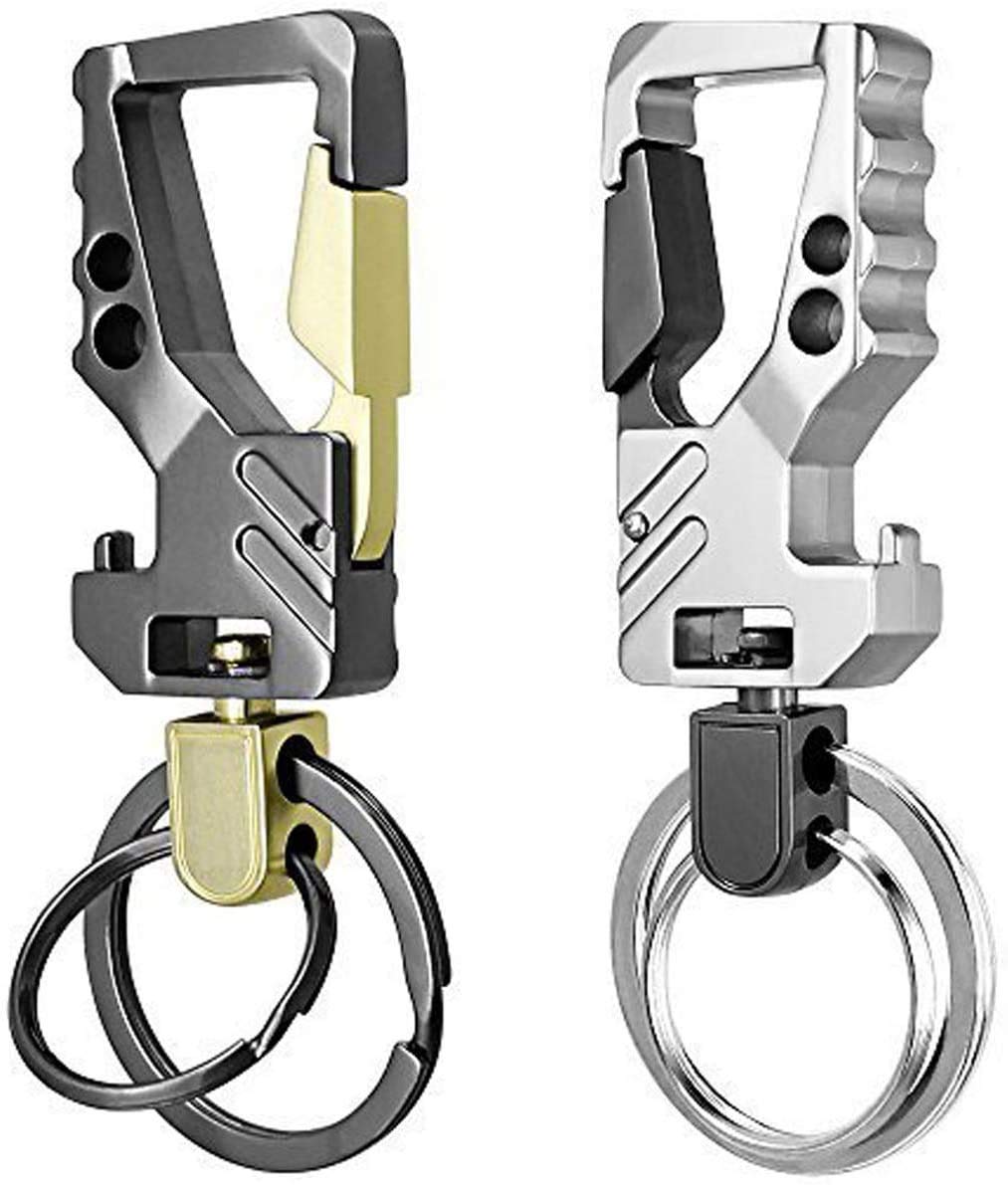 2 Pack Male and Female car Keychains, Metal keyrings, Bottle Opener Keychains