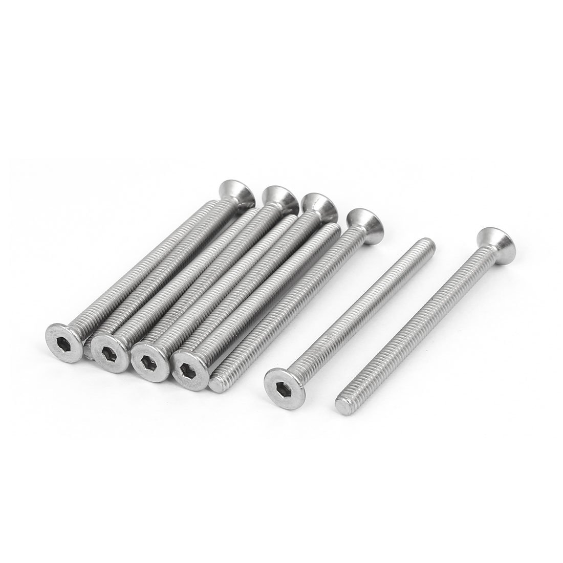 Sourcingmap M4x50mm 316 Stainless Steel Flat Head Hex Socket Cap Screw Bolt Fastener 10pcs