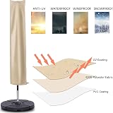 RICHIE Garden Parasol Cover 2-3m 153x30x30cm 600D Waterproof PVC Black view 4
