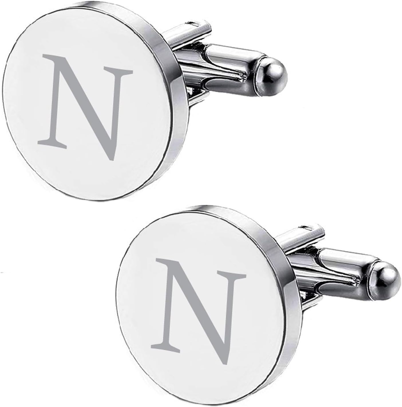 BodyJ4You Mens Classic Initial Personalized Cufflinks Alphabet Letter Business Wedding Gift Shirts A-Z