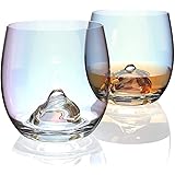 Amesser Whiskey Glasses Old Fashioned 12 - Ounce Set of 2, Lead·Free Handblown Crystal Whisky Tumbler for Bourbon, Scotch, Li