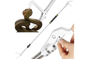 UEGHNS 69" Snake Grabber Tool Heavy Duty, Professional Snake Catcher Tongs Rattlesnake Reptile Grabber Extend Long Keep Safe Spacing Stainless Steel Sponge Wrapped Handle Wide Jaw (Black)