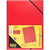 Idena 213372 Elastic Folder for DIN A4 Polypropylene Translucent Red Pack of 1