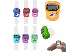 Suweiyuanshiyi 6 Pcs Finger Counters, Electronic Stitch Counter for Knitting, Crochet Row Counter Ring, Plastic Mini Manual c