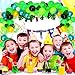 120 Pcs Jungle Party Balloons Garland Arch Kit with Artificial Tropical Palm Leaves Green Jungle Theme Balloons Confetti Balloons for Tropical Baby Shower Party Animal Wild One Birthday Party Supplies