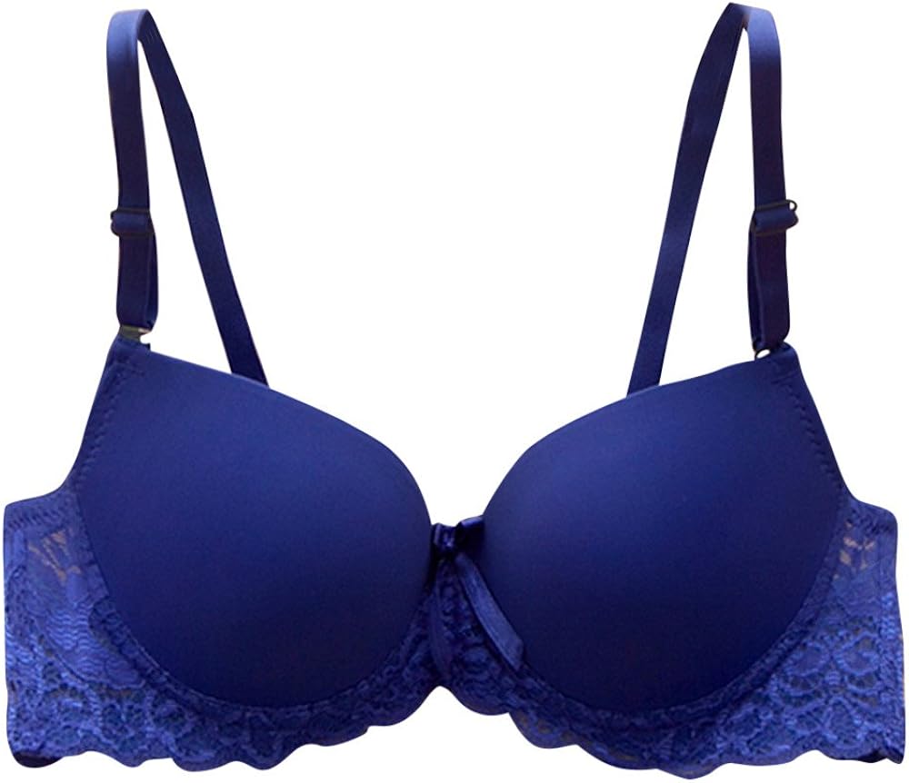 VBNG Women Sexy Floral Lace Underwire Bra Push Up Adjustable Straps