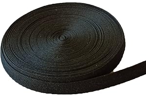 LOSITA 3/8 Inch X 10 Yards Cotton Twill Tape Herringbone Pattern Soft Fabric Webbing Strap Ribbon - Bias Tape for Sewing Binding Gift Wrapping DIY Craft Making Cloth Sewing Supplies (Black)