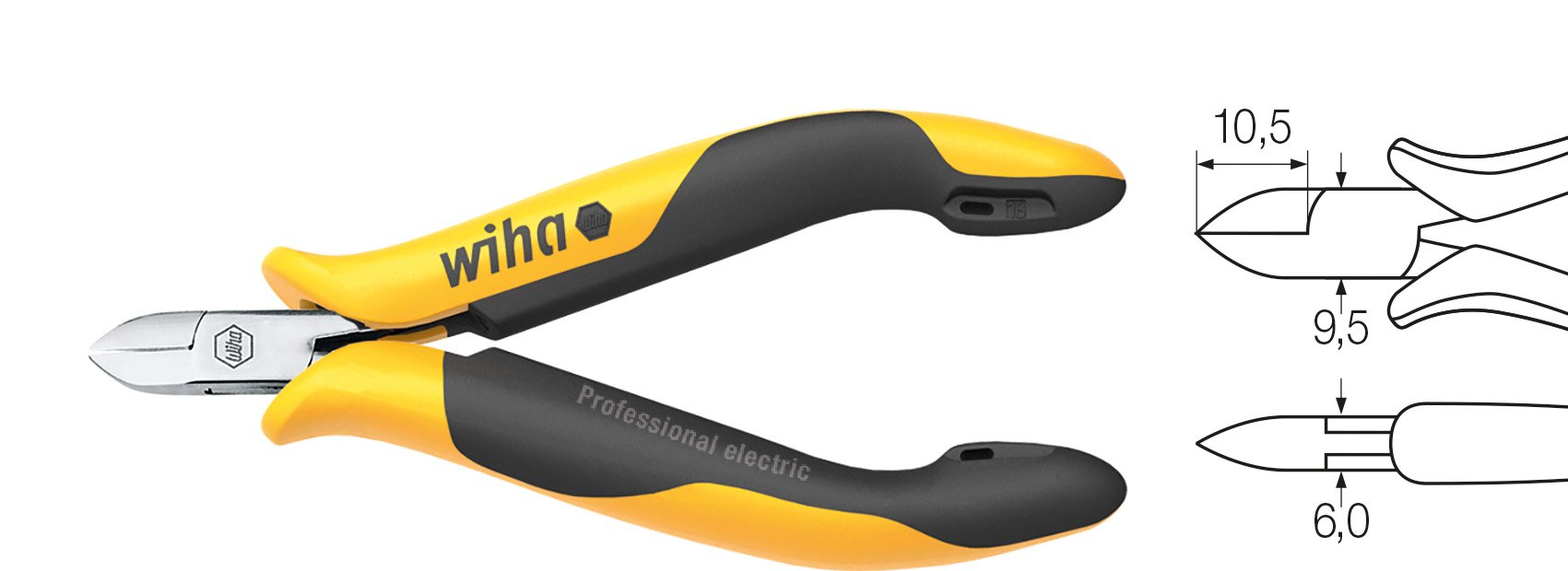 Wiha Professional Diagonal Cutting Pliers ESD Z 43 1 04 115 mm 4 1/2" (26826)