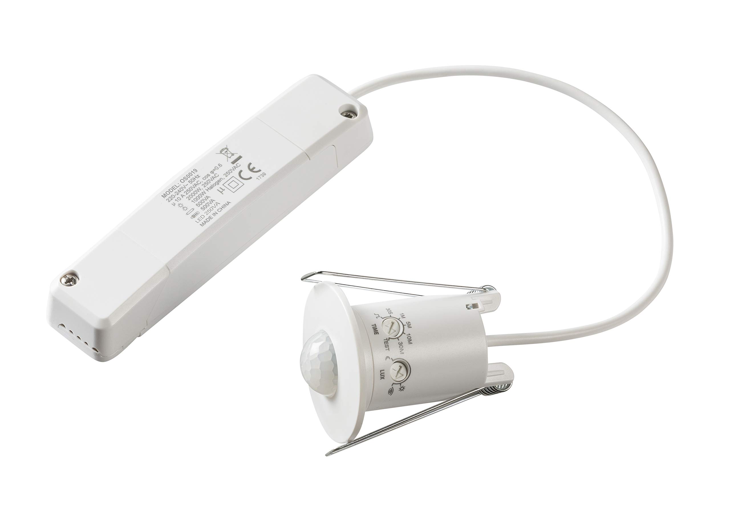 Knightsbridge Mini Recessed PIR, Ploycarbonate White