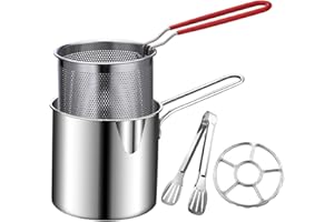 Frying Pot,Space-Saving Cooking Cookware | Frying Steaming Deep Pot,for Chicken Wings French Fries Desserts Home Kitchen Rest