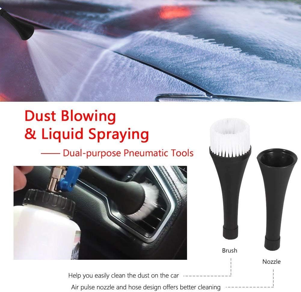 Cretee 1L Car Cleaning Gun Foamaster Washing Cleaner Kit with 2 Set Nozzle Sprayer Connector(8 Atmospheric Pressure Needed): Automotive