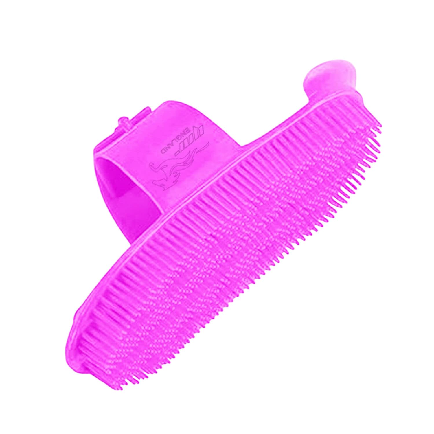 YNR Plastic Curry Comb - Horse Hair Shoe Brush, Adjustable Strap, Horse Pony Care, Horse Grooming Brushes, Horse Hair Brush | (Pink)