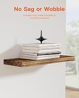 Pipishell 40cm Paulownia Wood Floating Shelves Set of 4 Brown view 4