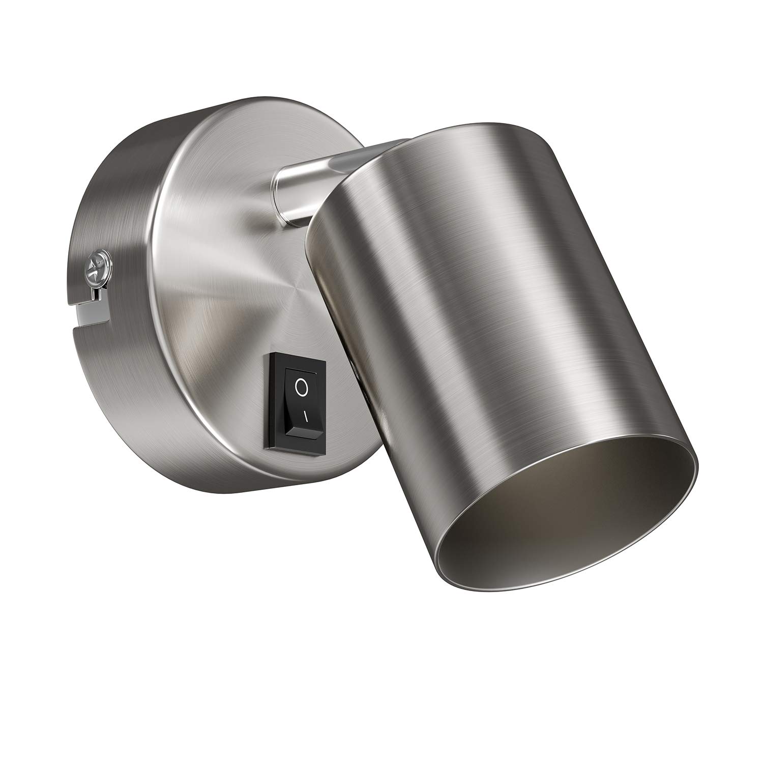 ledscom.de Wall Light WAIKA, Switch, Stainless Steel matt, Round, 1x GU10 max. 60W