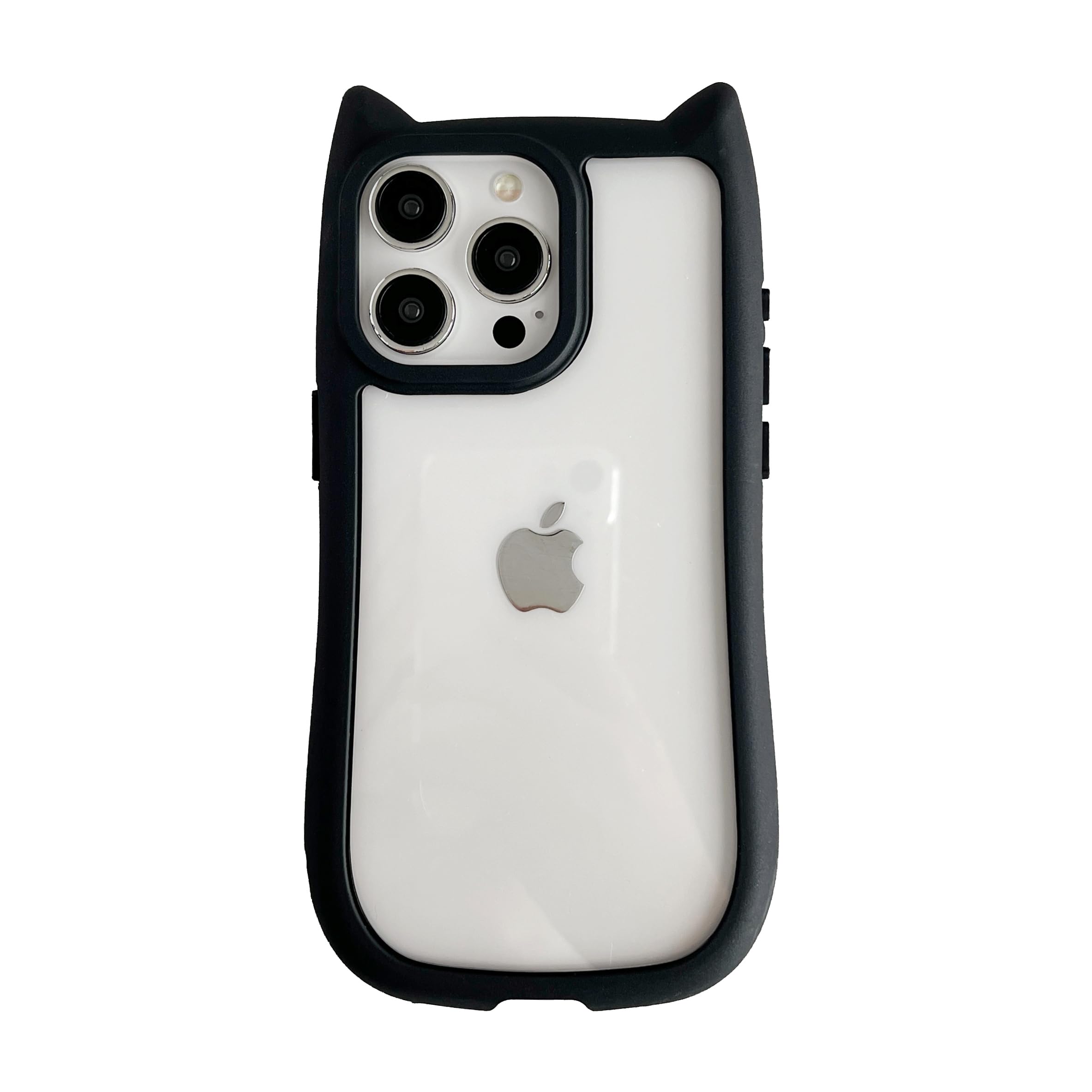 Photo 1 of FLIRACON Cute Cat Ears Clear Phone Case Compatible with iPhone Case (Black,for iPhone 11 Pro)