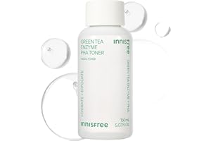 innisfree Green Tea Enzyme PHA Toner with Hyaluronic Acid and Green Tea, Hydrating Korean Toner for Glowing Skin