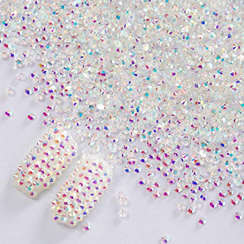 5000Pcs Ultra Mini 2.4mm Small Swarovski Diamond DIY Glass Rhinestones Iridescent Crystals Long Lasting AB Shine for Nail Art Phone DIY Crafts& Nail Beauty Makeup Decoration(UV Glue Needed) - Thumbnail 6
