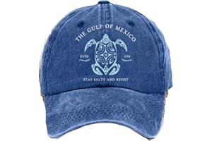 HEPHYCE Gulf of Mexico Hat Sea Turtle Hat, Gulf of Mexico Established 1550 Cap, Vintage Baseball Caps for Men Women