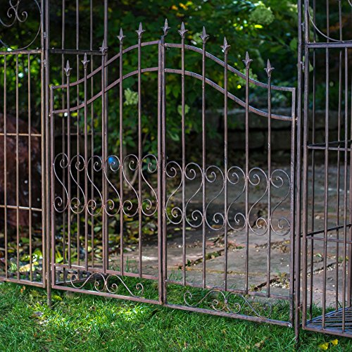 Gated Hodgson Garden Metal Arbor with Matching Trellis - Thumbnail 2