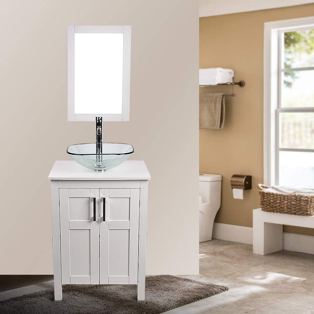 White Cabinet Vessel Sink 008 24 Inch White Bathroom Vanity And Sink Combo Modern Mdf Cabinet With Wall Mounted Vanity Mirror And Water Saving Vessel Sink Chrome Faucet Kitchen Bath Fixtures White Cabinet Vessel Sink 008 24 Inch White Bathroom Vanity And Sink Combo Modern Mdf Cabinet With Wall Mounted Vanity Mirror And Water Saving Vessel Sink Chrome Faucet Kitchen Bath Fixtures