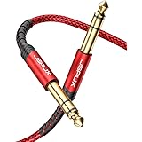 1/4 Inch Guitar Instrument Cable 4FT, JSAUX 6.35mm (1/4) TRS to 6.35mm (1/4) TRS Stereo Audio Cable Male to Male Straight-to-