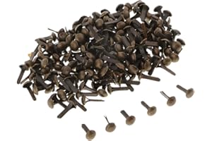 B BAOSITY Baosity 200 Pieces Mini Round Fasteners Metal Brads Paper Fasteners Scrapbooking Embellishment for Paper Decoration Arts&Craft DIY,School Project Decorative Bronze