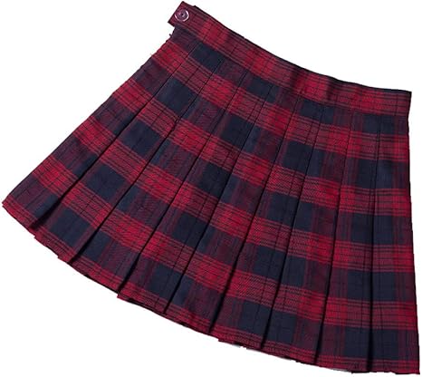 red pleated skirt amazon