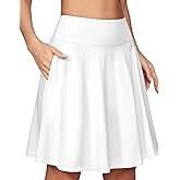 IUGA 20" Knee Length Skorts Skirts for Women with Pockets Tennis Skirt High Waisted Golf Skirts for Women Casual Athletic
