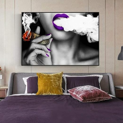 wojinbao Sin marcoSexy Purple Girl Pinturas de Lienzo en la Pared ...
