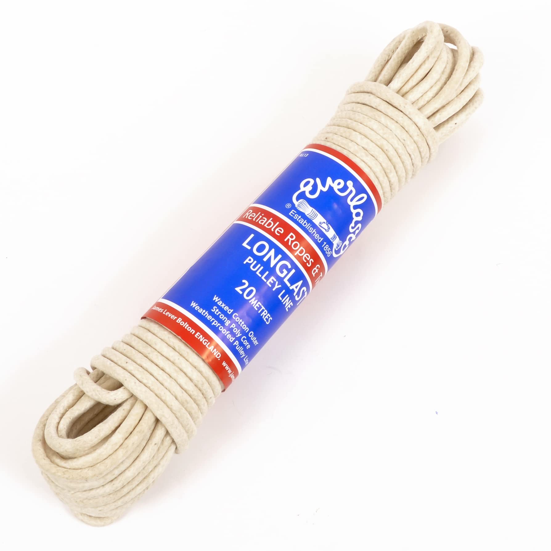 Everlasto 'Longlast' Waxed Weatherproof Cotton Clothesline Pulley Line 6mm x 10M