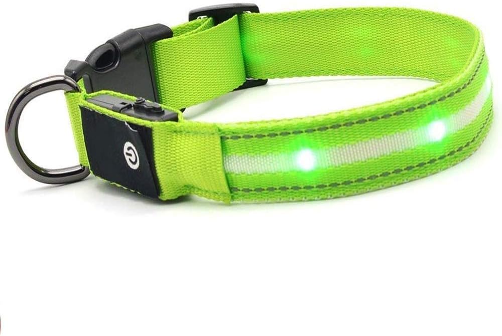 Led Dog Collar USB Rechargeable Light Up Collar Make Dogs Visible in Dark Safe Rechargeable
