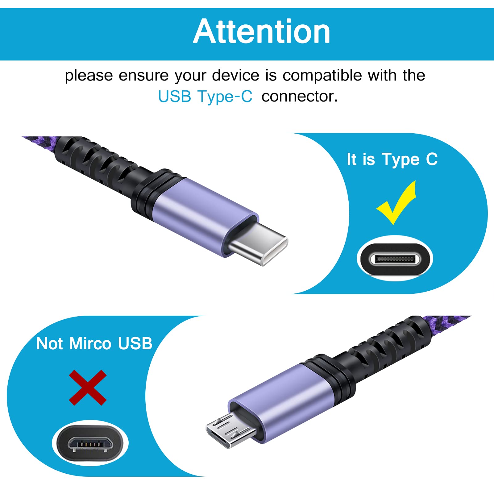 S23 USB Type C Cable Fast Charging Android Phone C Charger Cord [3 Pack,6ft] for Samsung Galaxy S23 Ultra/S23+/S22/S21/S20,Z Flip7 4,S24/S24 Ultra/S25 Ultra/S25,Power Car Cable for Moto,Google Pixel 9