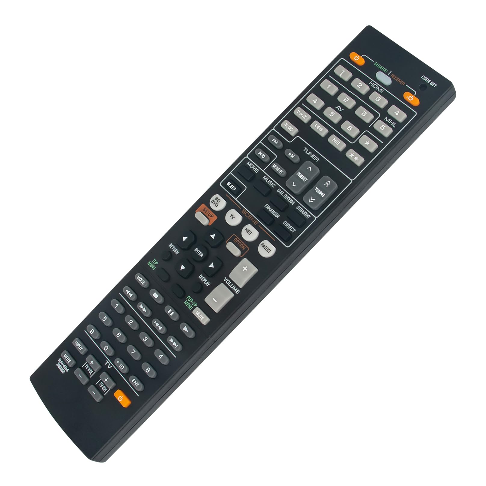 RAV494-ZF30350 RAV495-ZF30360 Replacement Remote Control -VINABTY-fit for Yamaha AV Receiver RAV494 ZF30350 remote control RAV495 ZF30360 RX-V475 YHT-599U RX-V575 HTR-4066 HTR-5066 HTR YHP-S101
