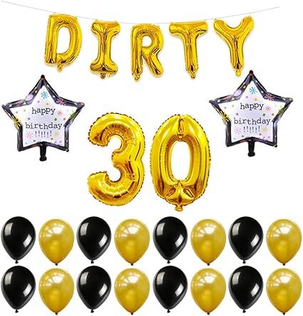 Amazon Com Dirty 30th Birthday Party Decorations Kit Gold Dirty