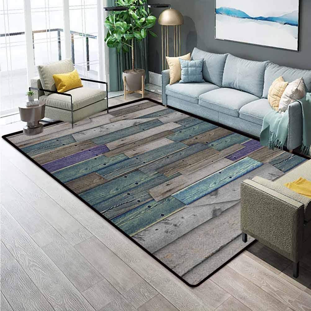 Wooden Rugs for Living Room Bathroom Rugs and mats Sets Blue Grey Grunge Rustic