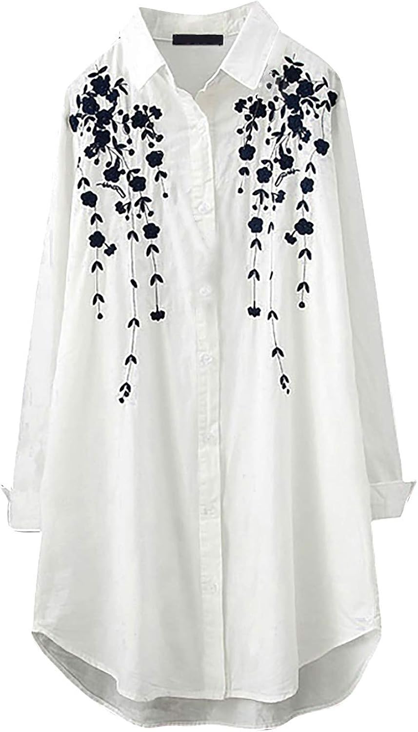 white button down tunic blouse