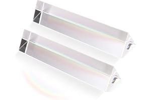 Cedilis 2 Pack 6 Inch Light Optical Glass Crystal Triangular Prism, Rainbow Maker for Light Refraction Spectrum Learning, Unique Photography, Science Physics Teaching