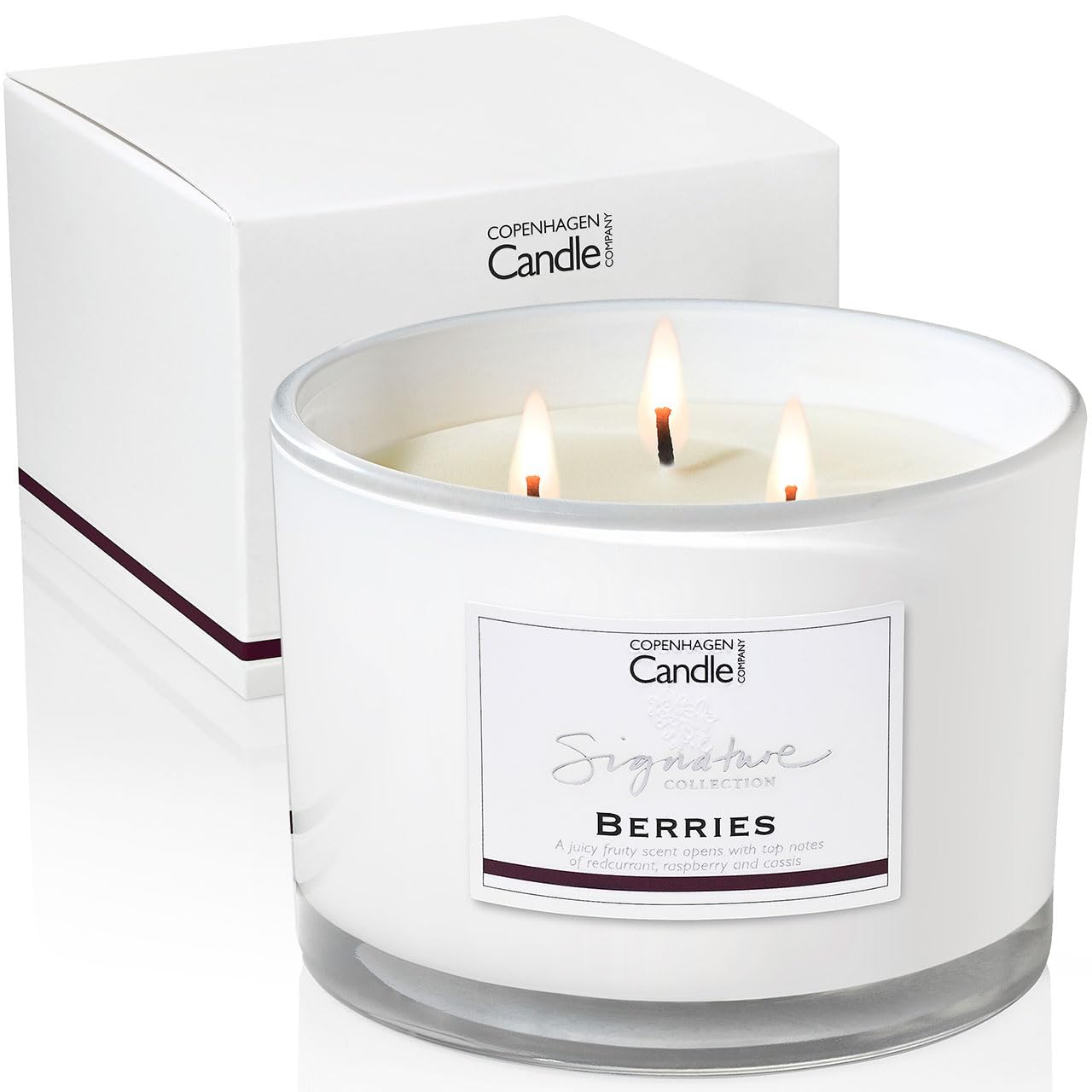 Luxury Scented Candles Gifts for Women | Natural Wax Blend | 35 Hours Burn time | Hotel Collection | The Copenhagen Company - Berries (12oz)