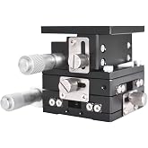 LiGuVCY 60 x 60mm XYZ 3 Axis Linear Stage, Trimming Bearing Tuning Platform Sliding Table Manual Linear Positioning Stage for Optical Laboratory Precision Measurement