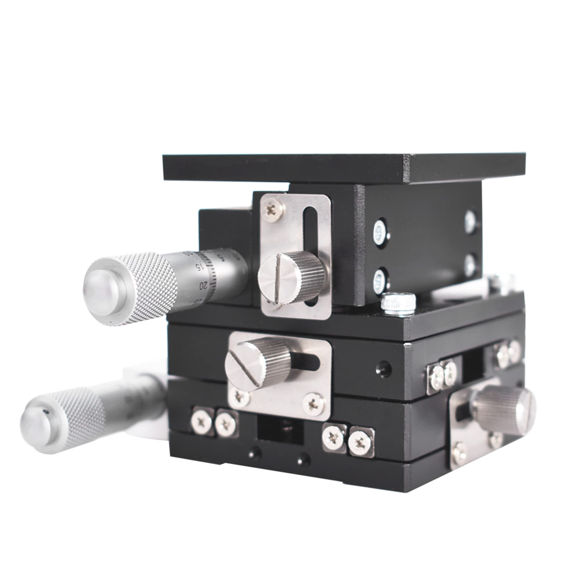 Photo 1 of LiGuVCY 60 x 60mm XYZ 3 Axis Linear Stage, Trimming Bearing Tuning Platform Sliding Table Manual Linear Positioning Stage for Optical Laboratory Precision Measurement