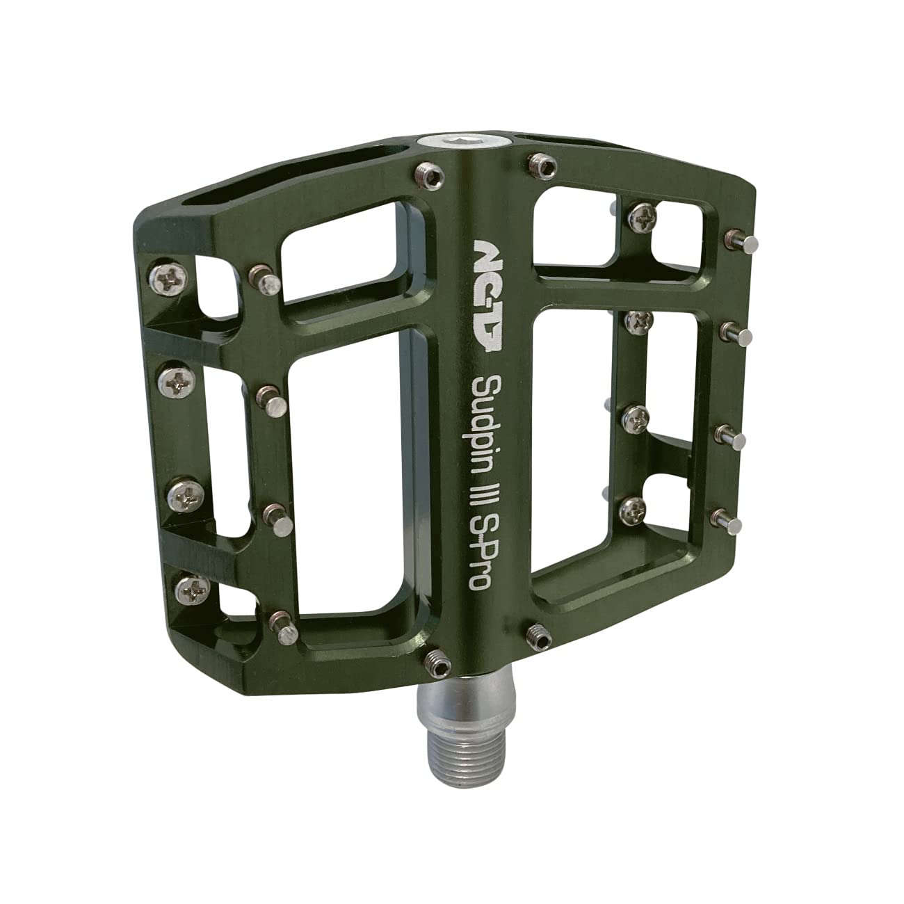 NC-17 Sudpin III S-Pro Aluminium Platform Pedals | Bicycle Pedals MTB and BMX | Dirt and Freeride Style Optimised | Bicycle Pedals E-Bike, City Bike 9/16 Inch | Height Reduced to 15 mm Including