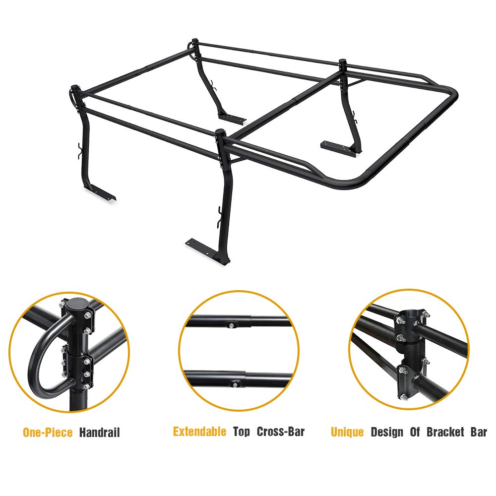 AARacks Model X3501 Short Bed Truck Ladder Rack Side Bar With Short