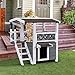 Tangkula Cat House 2 Story Wood Outdoor Weatherproof Pet Kitten Condo Shelter