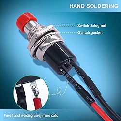 Twidec/10Pcs 1A 250V AC 2 Pins SPST Red and Green