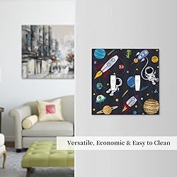 Wpshijia Rocket Planets Astronaut Blue Decorative 2