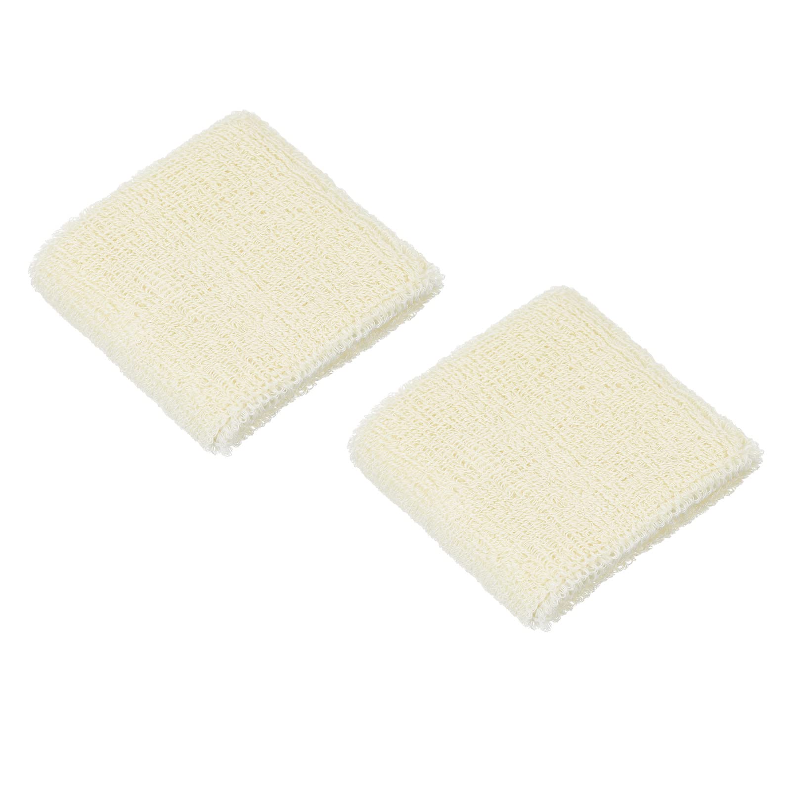 PATIKIL Sports Wristbands 8x8cm, 2 Pack Cotton Terry Cloth Absorbent Sweatband for Tennis Basketball Working Out Athletic Running, Beige