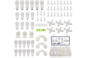 maierke 100PCS Picture Hanging Kit,Picture Hangers for Concrete Walls,Concrete Wall Hooks Cinder Block Wall Hangers,Hardwall Hangers for Photo Frame,Canvas,Clock, House Decoration(7 Types)